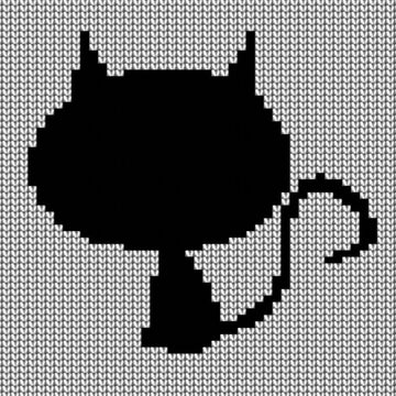 Fun Black Cat Intarsia Chart