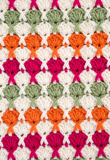 Juicy Fruits and Whipped Crème Throw in Red Heart With Love Solids - LW3562 - Downloadable PDF