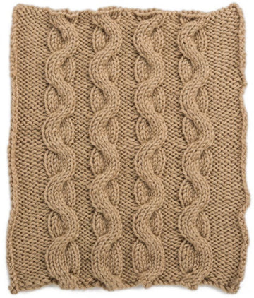 Snake Cables Square for Knit Your Cables Afghan in Red Heart Soft Solids - LW4309-C