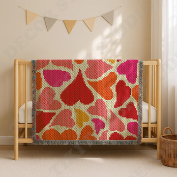 Valentine's Day Hearts Blanket Baby Shower Throw C2C CROCHET PATTERN