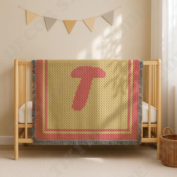 Letter T Name C2C crochet baby blanket pattern | 2 colors design