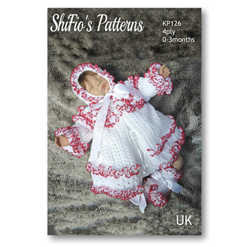 Knitting Pattern baby jacket, hat and booties #126