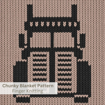 Truck Car Chunky Blanket Pattern: Finger Knitting DIY Tutorial (PDF)