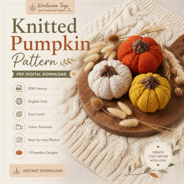 Cozy cable pumpkins. Knitted Pumpkin Pattern.