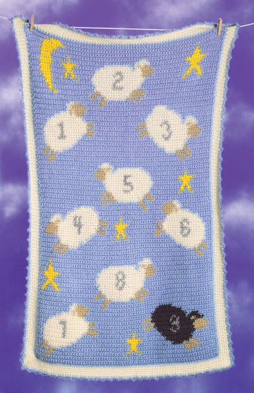 Crochet Counting Sheep Afghan in Lion Brand Jiffy - 20005A