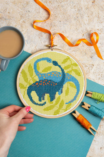 Hawthorn Handmade Diplodocuses Cross Stitch Kit