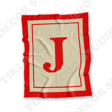 Letter J Alphabet Blanket C2C CROCHET PATTERN