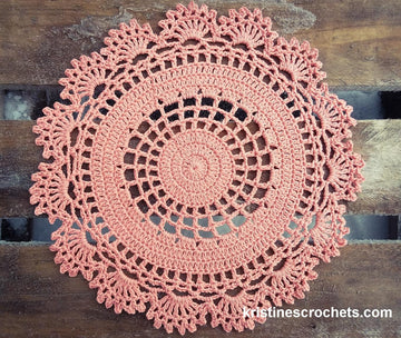 Peachy Peaks Doily Written Pattern