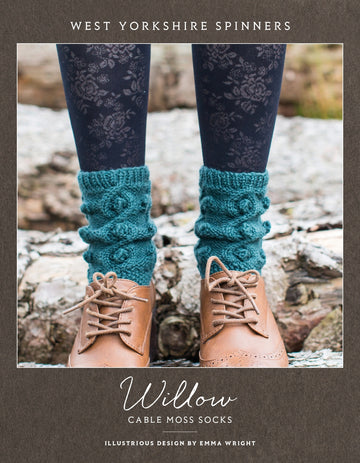 Willow Cable Moss Socks in West Yorkshire Spinners Illustrious - DBP0033 - Downloadable PDF