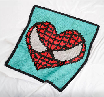 Spider man Heart C2C Crochet Blanket Pattern