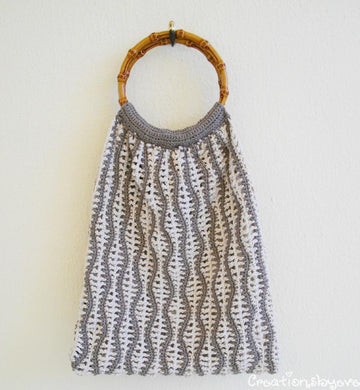 Wavy stripes crochet bag