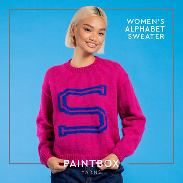 Women's Alphabet Sweater - Free Jumper Knitting Pattern for Women in Paintbox Yarns Simply Aran