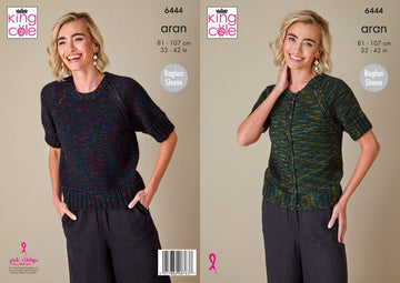 Sweater & Cardigan 6444 knitted in King Cole Firefly Aran