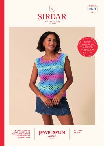 Gradient Granny Square Vest in Sirdar Jewelspun Ombre - 10921 - Downloadable PDF