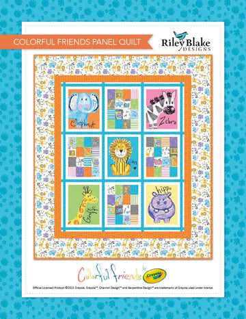 Riley Blake Colorful Friends Panel Quilt - Downloadable PDF