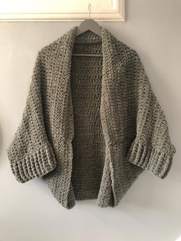 Velvet Cocoon Crochet Cardigan