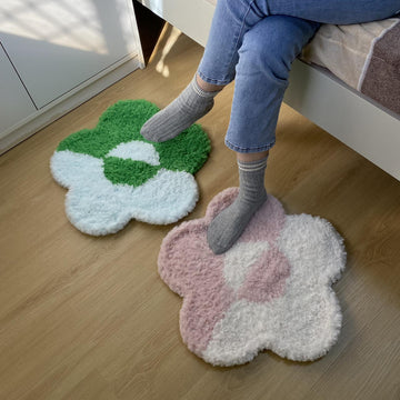 PDF Crochet Rug Pattern – 5-Petal Flower Rug, Colorful Pet Mat, Handmade Crochet Floor Decor DIY