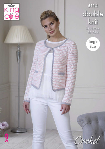 Jacket & Top in King Cole Finesse Cotton Silk DK - 5114pdf - Downloadable PDF