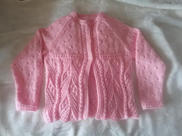 Round neck lace cardigan