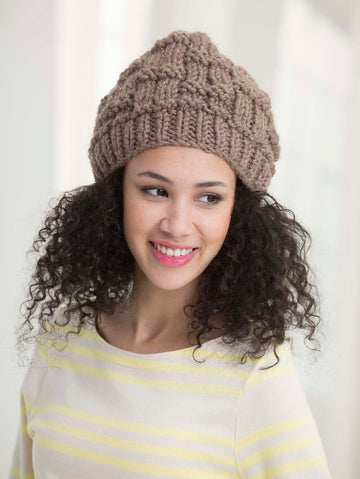 Ridge Ribbed Hat in Lion Brand Wool-Ease Thick & Quick - L32409