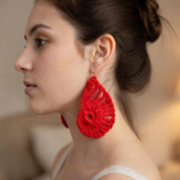 Crochet Orange earrings 2