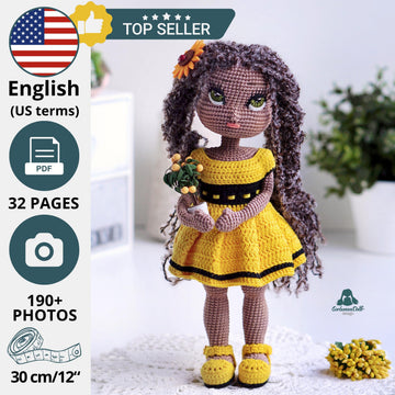Crochet Doll Pattern - Michelle with Clothes (English PDF)