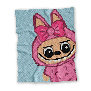 Labubu Crochet Baby Blanket C2C