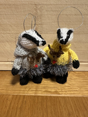 Mini Badger Wearing Rudolph Jumper/Hoodie - Lindor/Ferrero Rocher Cover/Stuffed Hanging Decoration