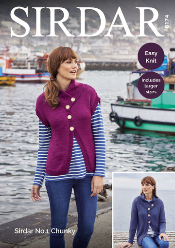 Jackets in Sirdar No.1 Chunky - 8174 - Downloadable PDF