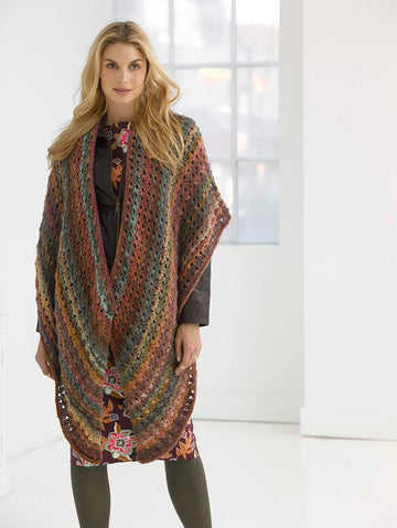 Cozy Eyelet Shawl in Lion Brand Amazing - L32288
