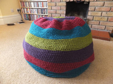 Finger Knit Bean Bag Cover