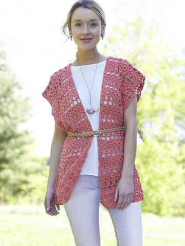 Crochet Short Ruana in Caron Simply Soft - Downloadable PDF