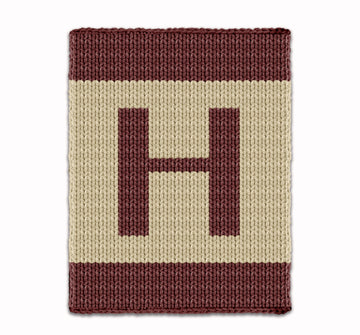 Letter H - Intarsia chart for finger knit blanket
