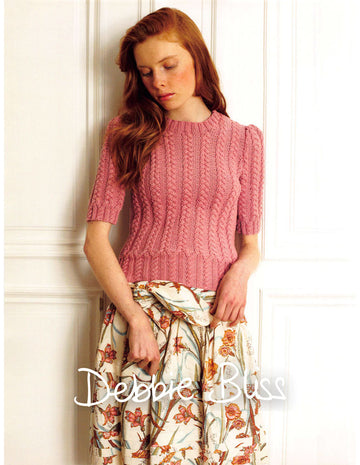 Cable Sweater in Debbie Bliss Bella - Downloadable PDF