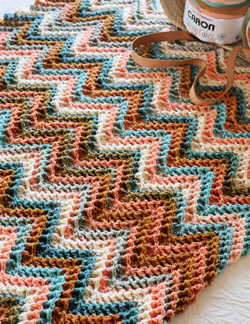Zigzag Waffle Chevron Blanket