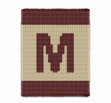 Letter M - Intarsia chart for finger knit blanket