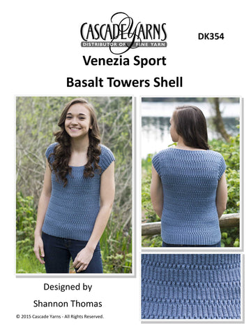 Basalt Towers Shell Sweater in Cascade Yarns Venezia Sport - DK354 - Downloadable PDF