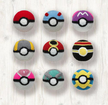9 x Pokemon Balls Crochet Pattern
