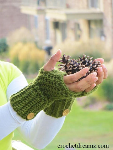 Brooklyn Fingerless Mittens Crochet Pattern