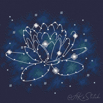 Lotus Constellation Cross Stitch PDF Pattern