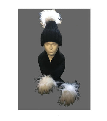 Fluffy Pom Pom Hat And Scarf