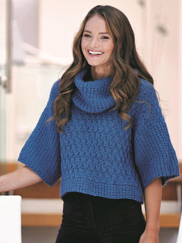 Evania Basket Weave Jumper in West Yorkshire Spinners Re: treat - WYS0009 - Downloadable PDF