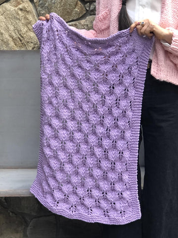 Pine Cone Baby Blanket in Loopy Mango Summer Cotton - Downloadable PDF
