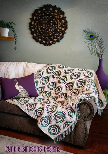 Enchanted Peacock Plumes blanket & table runner