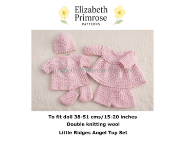 Little Ridges Angel Top Set Knitting Pattern P57 | Dolls Clothes | Elizabeth Primrose Patterns