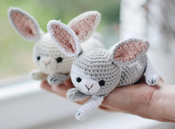 Spotted Gray Bunny Amigurumi