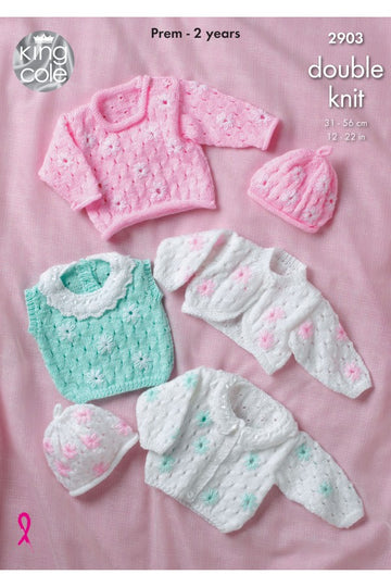 Cardigan Sweater Top Bolero and Hat in King Cole Comfort Baby DK - 2903 - Leaflet