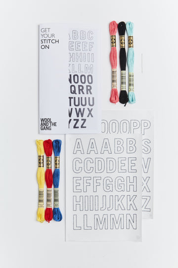 Wool and the Gang Word Up! Embroidery Kit