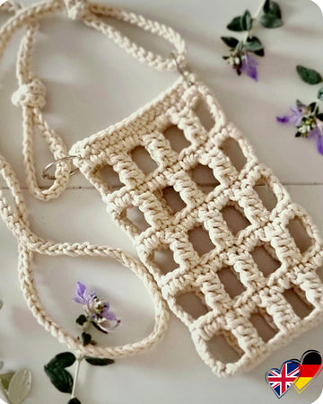 Mobile phone crossbody shoulder bag crochet pattern T29