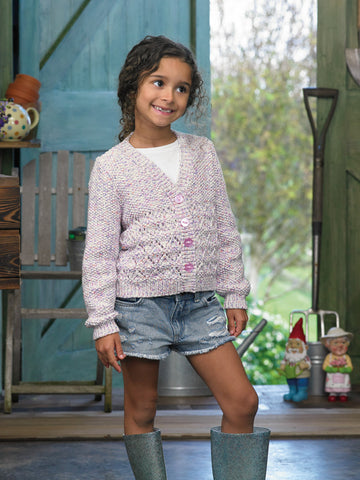 Girls Cardigan in James C. Brett Dotti DK - JB729